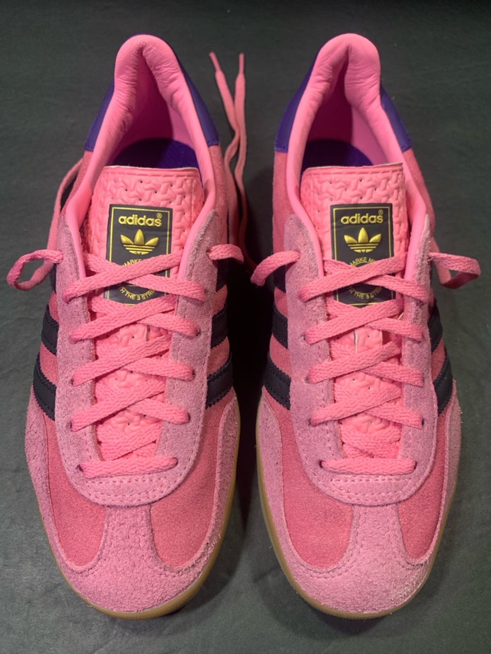 Adidas Gazelle Women’s Pink Black Blue Suede Sneakers Shoe Size- 7.5 - Picture 5 of 9
